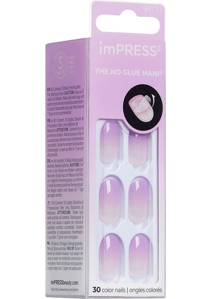 Kendinden Yapışkanlı Takma Tırnak Kısa Ombre Mor fiyatları