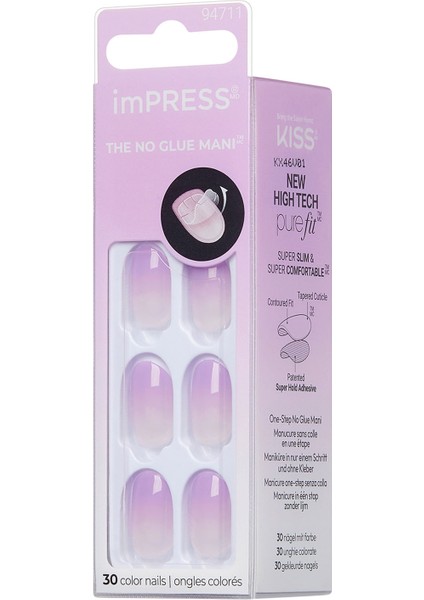 Kendinden Yapışkanlı Takma Tırnak Kısa Ombre Mor modelleri