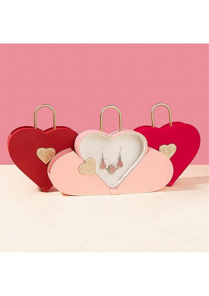 Yaratıcı Kalp Mücevher Kutusu Yeni Tanabata Sevgililer Günü Kutusu Yüzük Kolye Seti Takı Kutusu Gül Kırmızı (Yurt Dışından)