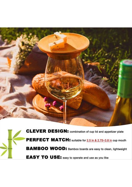 10PCS Şarap Bardağı Charcuterie Topper Cam Charcuterie Tahta Topper Bambu Şarap Cam Topper Bardak Altlık (Yurt Dışından) modelleri