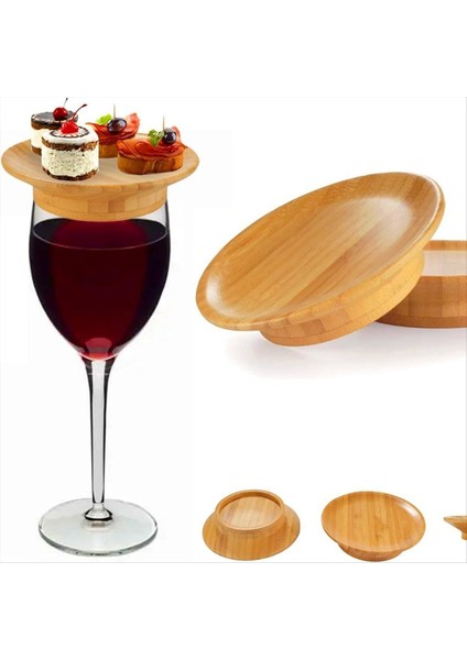 10PCS Şarap Bardağı Charcuterie Topper Cam Charcuterie Tahta Topper Bambu Şarap Cam Topper Bardak Altlık (Yurt Dışından) fırsatları