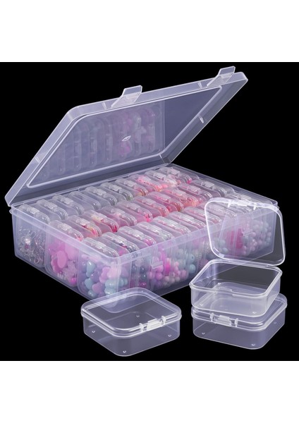 Boncuk Organizatör Kutusu 30 Adet Küçük Şeffaf Plastik Saklama Kapları Olan Büyük Şeffaf Bir Kutu Taşınabilir Zanaat Depolama Kutusu (Yurt Dışından) fırsatları