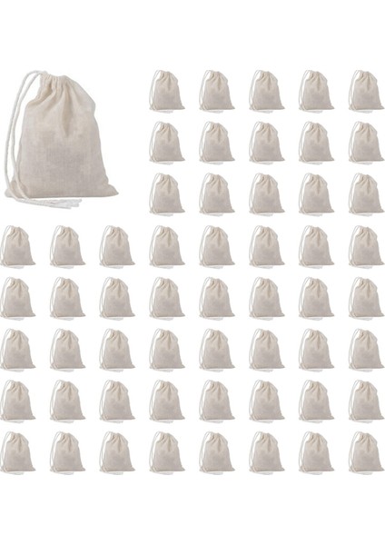 200 Adet Çizme Pamuk Torbaları Muslin Çantaları Çay Demleme Çantaları (4 x 3 Inç) (Yurt Dışından)