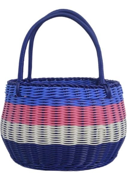 Küçük Dört Renkli Açık Piknik Sepeti Taklit Rattan Dokuma Alışveriş Sepeti Meyve Sepeti Sepeti (Yurt Dışından)