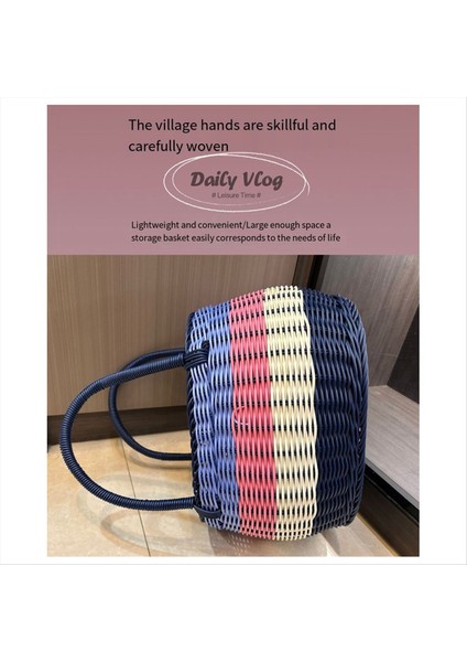 Küçük Dört Renkli Açık Piknik Sepeti Taklit Rattan Dokuma Alışveriş Sepeti Meyve Sepeti Sepeti (Yurt Dışından) modelleri