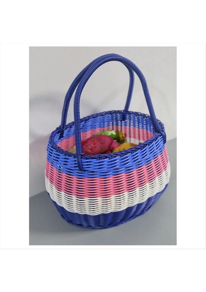 Küçük Dört Renkli Açık Piknik Sepeti Taklit Rattan Dokuma Alışveriş Sepeti Meyve Sepeti Sepeti (Yurt Dışından) fırsatları