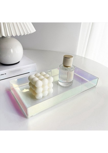 4x Akrilik Şeffaf Su Kupası Tepsisi Çay Fincanı Takı Depolama Tepsisi Yaratıcı Basit Renk Tatlı Dekoratif Tepsisi (Yurt Dışından) fiyatları