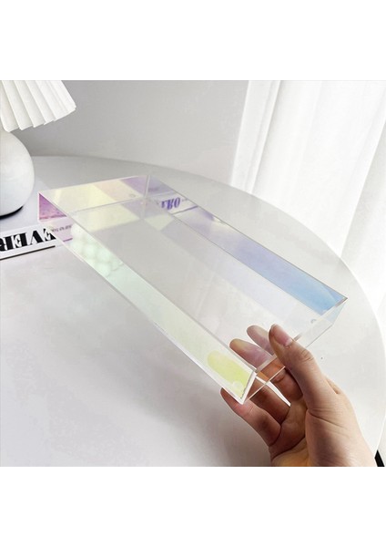 4x Akrilik Şeffaf Su Kupası Tepsisi Çay Fincanı Takı Depolama Tepsisi Yaratıcı Basit Renk Tatlı Dekoratif Tepsisi (Yurt Dışından) modelleri