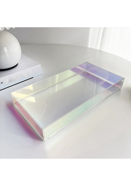 4x Akrilik Şeffaf Su Kupası Tepsisi Çay Fincanı Takı Depolama Tepsisi Yaratıcı Basit Renk Tatlı Dekoratif Tepsisi (Yurt Dışından) indirimleri