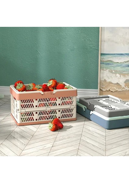 Açık Katlanır Piknik Sepeti Taşınabilir Kamp Depolama Konteyner Plastik Çerçeve Büyük Kapasite Süpermarket Alışveriş B (Yurt Dışından) fiyatları