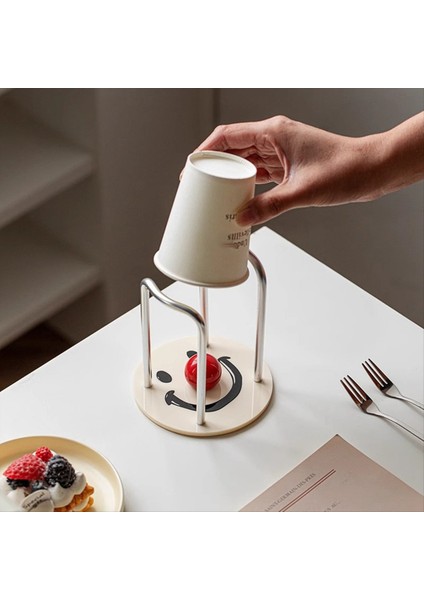 Tek Kullanımlık Fincan Dağıtıcı Ev Suyu Dağıtıcı Kağıt Fincan Tutucu Değerli Kağıt Bardak Depolama Rafı Siyah (Yurt Dışından) fiyatları