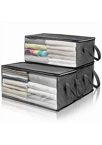 6pcs Yorgan Organizatör Kutusu Katlanabilir Taşınabilir Dolap Istiflenebilir Kutular Dokuma Olmayan Giysiler Depolama Battaniyeleri Koleksiyon Vaka-Gray (Yurt Dışından) modelleri