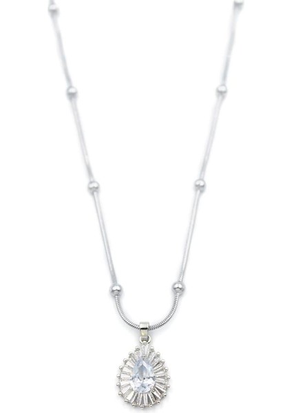 Taşlı Kolye - Gümüş