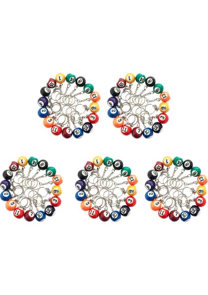Renkli Bilardo Ball Keychain Seti 80 Pc Mini Magic Ana Zincir Topları Sekizball Billar Bilardo Zincirleri Aksesuarlar (Yurt Dışından)