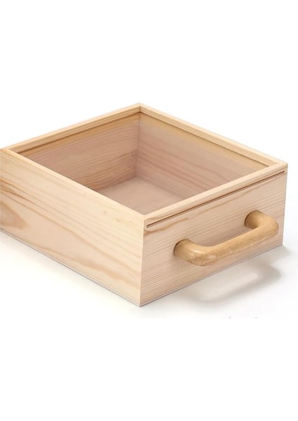 Oyuncak Depolama Organizatörü Sap ve Kapaklı Yapı Taşları Kutusu Doğal Ahşap Kids Çocuk Oyuncak Konteynerleri Göğüs Gösteriyor (Yurt Dışından)