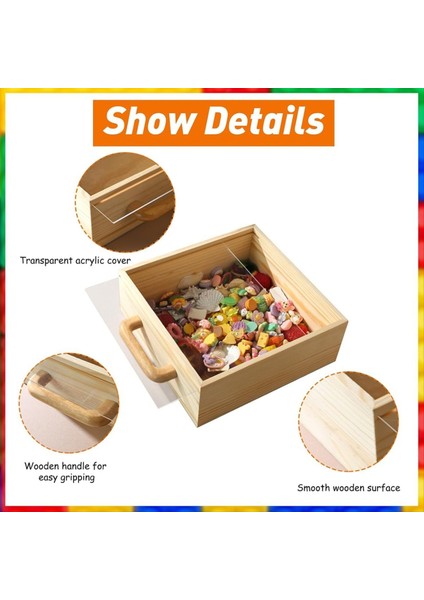 Oyuncak Depolama Organizatörü Sap ve Kapaklı Yapı Taşları Kutusu Doğal Ahşap Kids Çocuk Oyuncak Konteynerleri Göğüs Gösteriyor (Yurt Dışından) modelleri