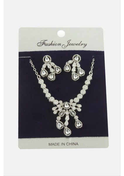 Damla Zirkon Taşlı Set Kolye