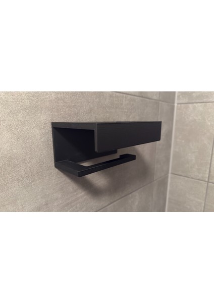 Tuvalet Kağıtlığı, Modern Siyah Renkli Kendinden Yapışkanlı Telefon Raflı Tuvalet Kağıdı Tutucu, Delmeden Montaj, Banyo Tuvalet Kağıtlık, Tuvalet Kağıdı Askısı Aparatı, Wc Kağıdı Tutacağı fırsatları