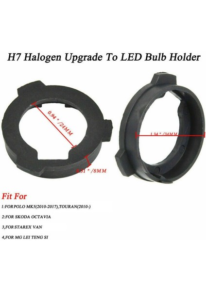 2x H7 LED Tutucu Klips Adaptörü Tutucu Far Ampulü Için Polo Turan Gran Lavida Skoda Octavia Morris Garajlar Grand (Yurt Dışından) fiyatları