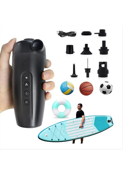 Şişme Için Taşınabilir Elektrikli Hava Pompası Hava Yatak Yatakları Tekneler Havuz Şamandıraları Için 20PSI Şarj Edilebilir Hava Pompası (Yurt Dışından) fiyatları