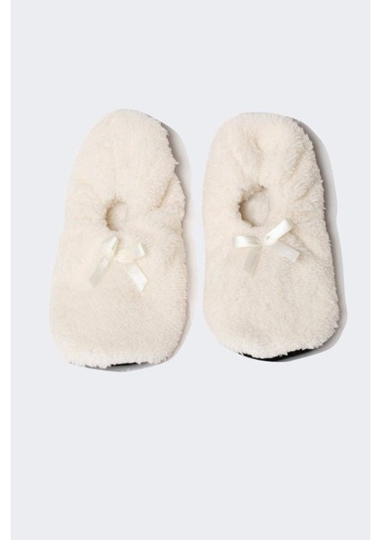 Kadın Fiyonklu Pelüş Ev Patiği B1764AX23AU