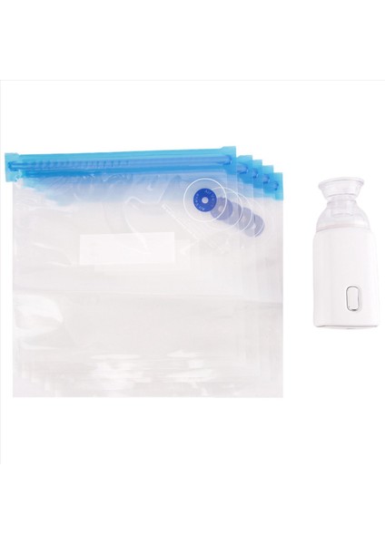 Yeniden Kullanılabilir Vakum Gıda Depolama Fermuar Torbaları Set Elektrikli Elle Taşınır Sızdırmazlıkçı POMPA+15PCS 21 x 22 cm Torbalar (Yurt Dışından) indirimleri