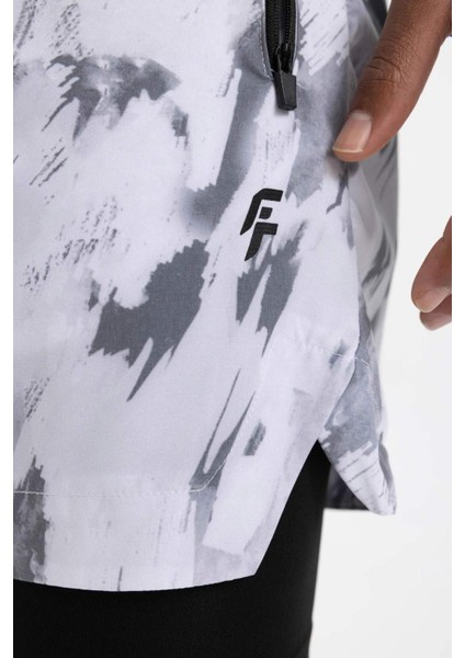 Fit Slim Fit Dar Kesim Desenli Cepli Taytlı Dokuma Şort A6981AX23AU