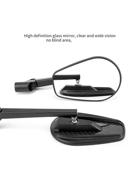 Elektrikli Araçlar ve Motosikletler Için Uygun Cnc Alüminyum Alaşım Karbon Fiber Görünüm Reversing Dikiz Aynası Elips (Yurt Dışından) indirimleri