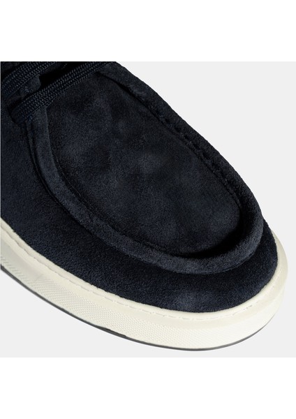 Erkek Lacivert Bağcıklı Süet Deri Günlük Ayakkabı