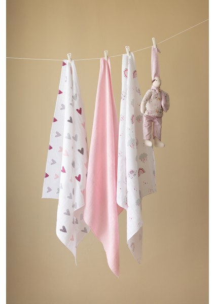 Çok Amaçlı Müslin Örtü & Battaniye 3'lü Set %100 Pamuk Oeko-Teks Sertifikalı 80X80 cm modelleri