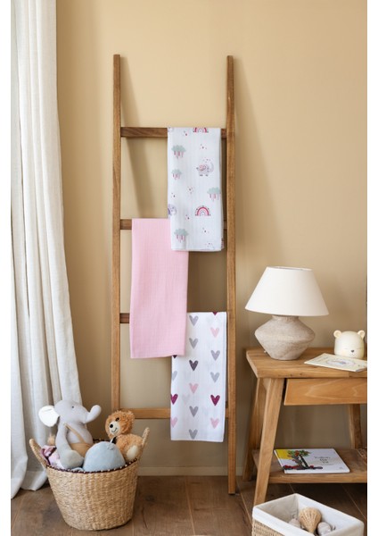 Çok Amaçlı Müslin Örtü & Battaniye 3'lü Set %100 Pamuk Oeko-Teks Sertifikalı 80X80 cm fırsatları