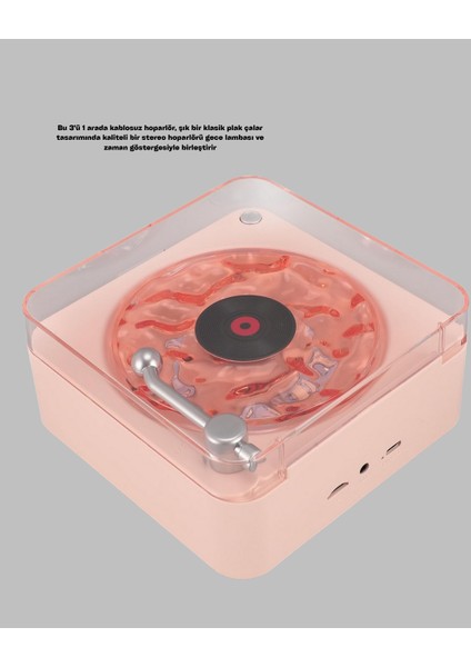 Techmrt Retro Bluetooth Hoparlör Pembe modelleri