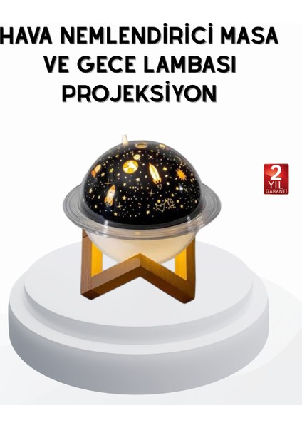 Techmrt USB Mini Hava Nemlendirici ve Projeksiyon Lamba – Taşınabilir, Sessiz, Dekoratif Aromaterapi Cihazı