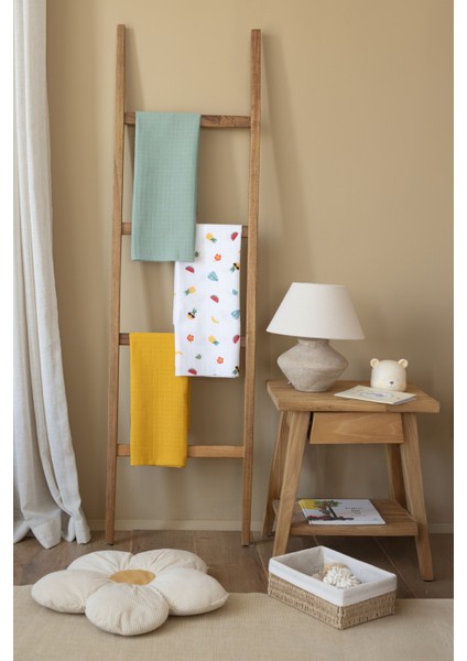 Çok Amaçlı Müslin Örtü & Battaniye 3'lü Set %100 Pamuk Oeko-Teks Sertifikalı 80X80 cm fırsatları