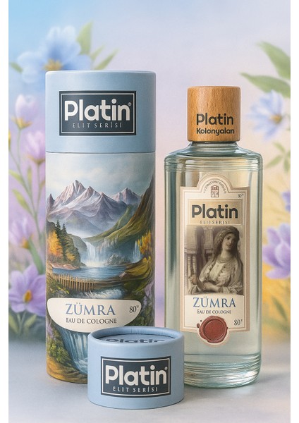 Elit Serisi Silindir Kutu Ahşap Kapaklı 80° 250 Cc. Cam Şişe Zümra Çiçeği Kolonyası