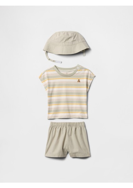 Bebek Gri Üç Parça Outfit Set