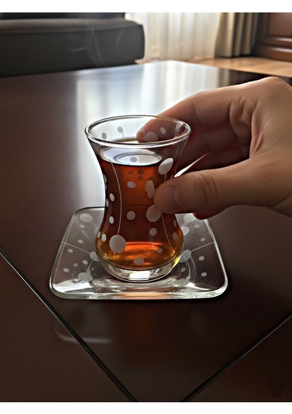 Özel Tasarım Çay Bardağı ve Tabağı Seti - 6 Kişilik Sunum modelleri