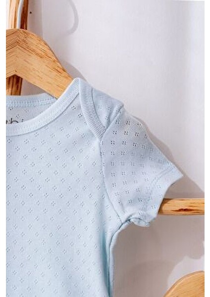 Organik Pamuk Kısa Kollu Bebek Body Seti 3lü Jakarlı Tasarım Rahat Kullanım