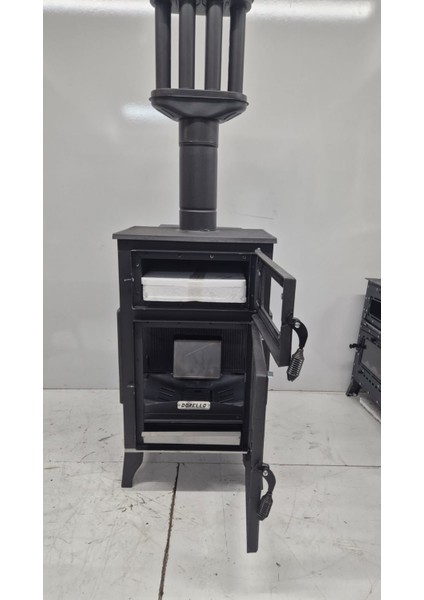 Pelet Soba Camlı Kuzine Tipi Sobası – Fırınlı, Yüksek Verimli