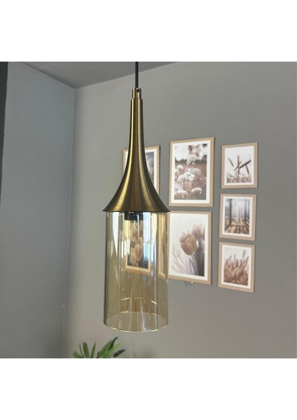 Windy Cam Bal Rengi Tekli Avize Eskitme Külah Başlık Retro Sarkıt Lamba Salon Aydınlatma indirimleri