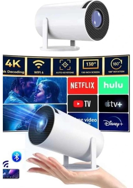 Taşınabilir Projeksiyon Ayaklı Projektör Android Uyumlu HDMI Girişli