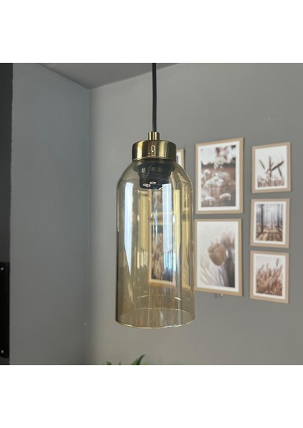 Windy Cam Bal Rengi Tekli Avize Küçük Plafonyer Başlık Retro Sarkıt Lamba Salon Aydınlatma indirimleri