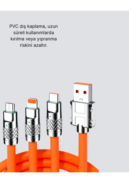 Techmrt Üçlü Şarj Kablosu – Yüksek Hızlı, Dalı ve Uzun Ömürlü modelleri