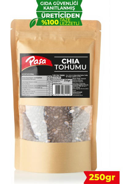 Chia Tohumu 250 gr – Yüksek Lifli ve Omega-3 Kaynağı fiyatları