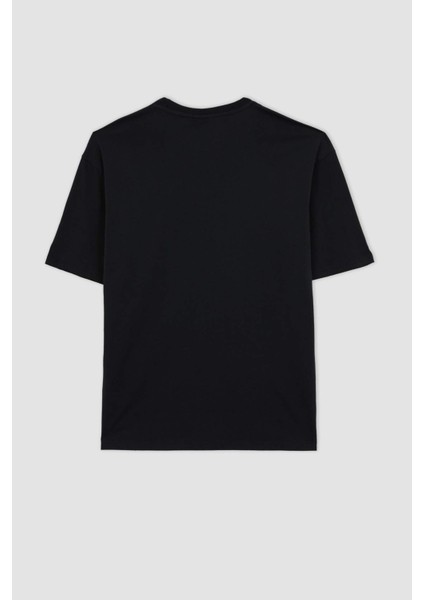 Fit NBA Los Angeles Lakers Oversize Geniş Kalıp Bisiklet Yaka Kısa Kollu Tişört