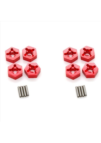 8x Metal 12MM Birleştirici Tekerlek Hub Hex Adaptörü Wltoys 104001 1/10 Rc Araba Yükseltme Parçaları Aksesuarları Kırmızı (Yurt Dışından)