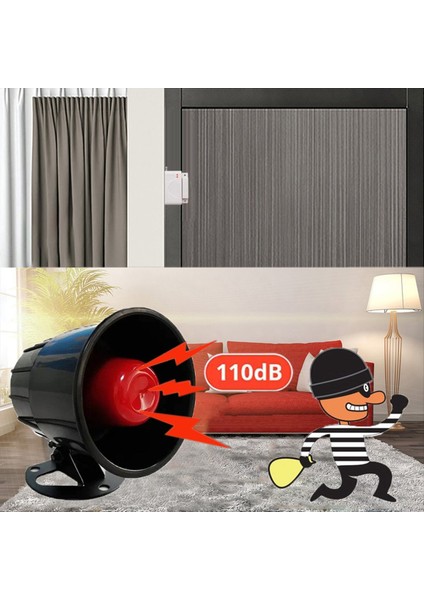 433MHZ Kablosuz Siren Alarm Sistemi Ev Güvenliği Hırsız Alarmı Kızılötesi Sensörler ile Alarm Uzun Menzilli Abd Fişi (Yurt Dışından) modelleri