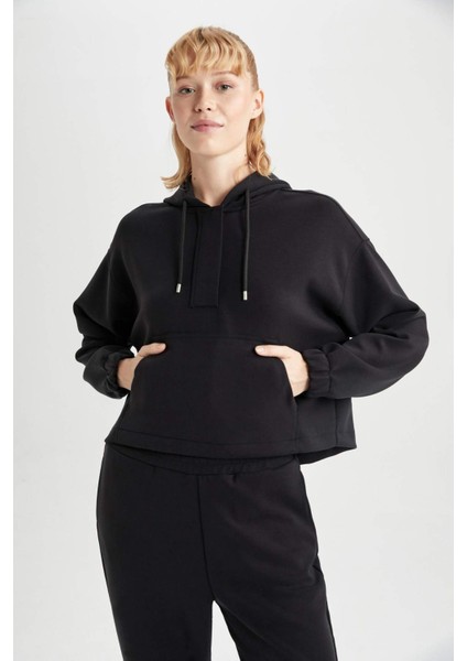 Fit Oversize Premium Kapüşonlu Sporcu Sweatshirt