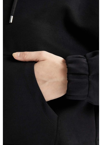 Fit Oversize Premium Kapüşonlu Sporcu Sweatshirt