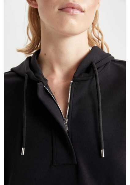 Fit Oversize Premium Kapüşonlu Sporcu Sweatshirt